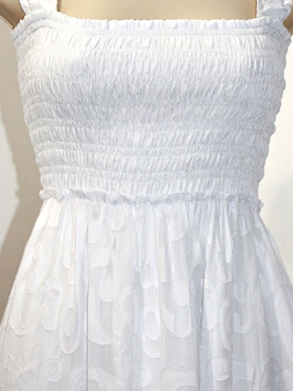 LILLY PULITZER Hadly Smocked Bodice Maxi Dress Resort White Crepe Swirl  XL $248 - Picture 6 of 15